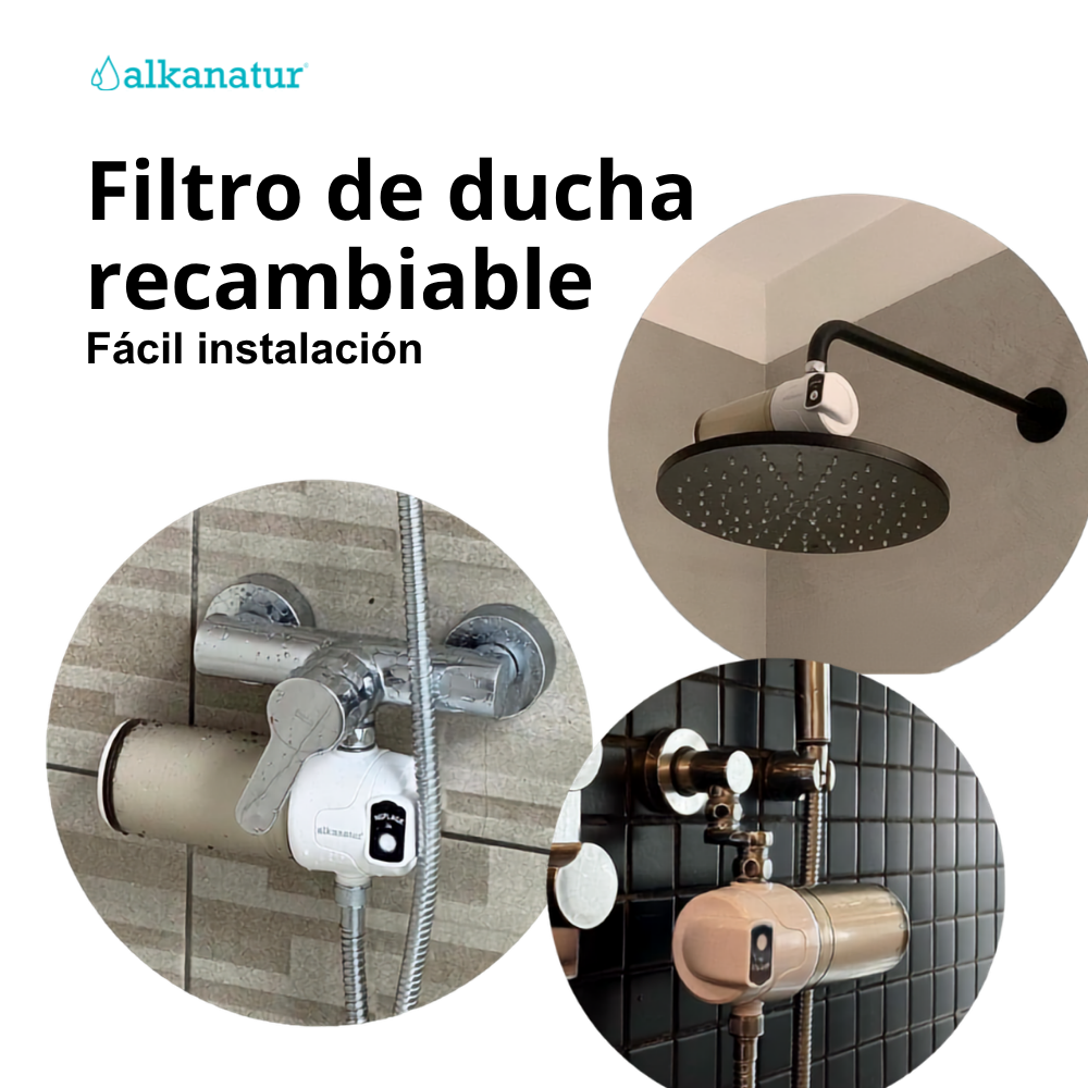 Filtro para ducha Alkanatur con filtro recambiable
