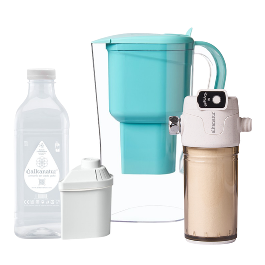 Pack Jarra Alkanatur + Filtro para Ducha con filtro re-cambiable